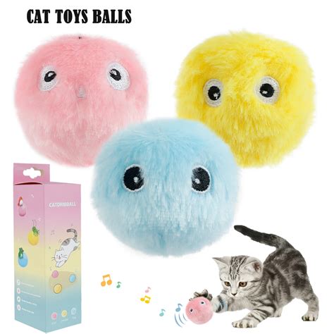 Cat Toys Balls Smart Cat Toys Interactive Ball Plush Electric Catnip