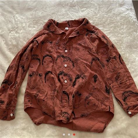 Repop Thrifted Burnt Orange Button Up Shirt With Depop