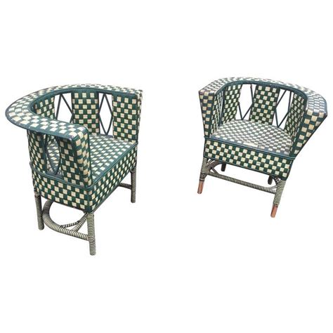 Pair Of Art Deco Rattan Armchairs Circa 1930 Rattan Armchair Art