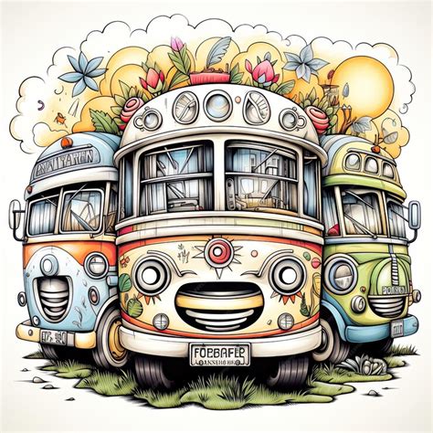 Premium AI Image | Intricate Pen Illustration of Bus Filled with ...