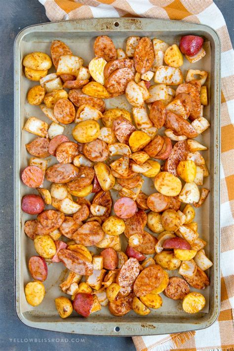 This Smoked Sausage And Potato Sheet Pan Dinner Is An Easy Weeknight Dinner Idea That Your Whole