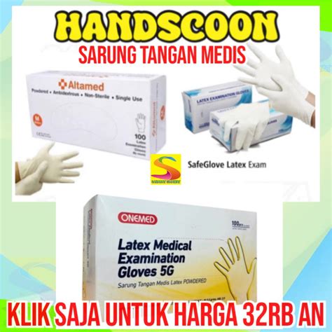 Jual Sarung Tangan Latex Medis Safeglove Exam Handscoon Sarung