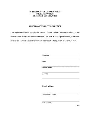 Fillable Online Trumbullprobate Enoticeconsentform Doc Fax Email Print