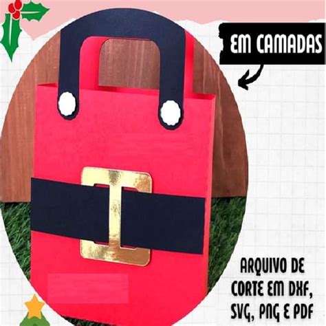 Arq De Corte Sacola Cinto De Papai Noel 1 Elo7