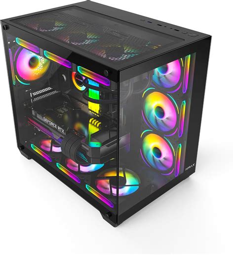 Gabinete Aqu Rio Gamer Hyrax Hgb B Mid Tower Atx Frente E Lateral