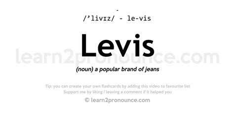 Pronunciation Of Levis Definition Of Levis YouTube