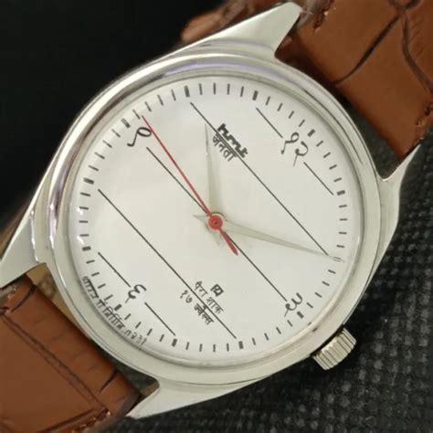 Genuine Vintage Hmt Janata Winding Indian Mens White Dial Watch C