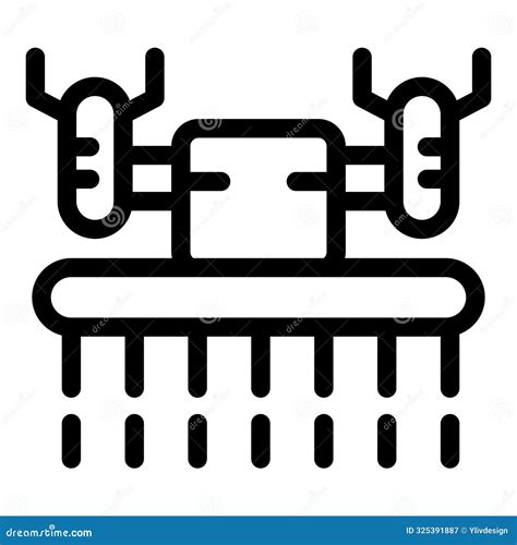 Smart Farm Seeding Drone Spreading Seeds on Field Stock Illustration