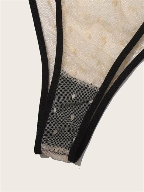 Contrast Sheer Nude Lingerie Set Women S Fashion New Undergarments Loungewear On Carousell