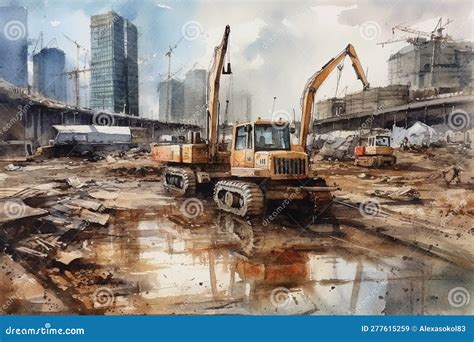 Construction Site In Gulf Draw Stock Illustration Illustration Of