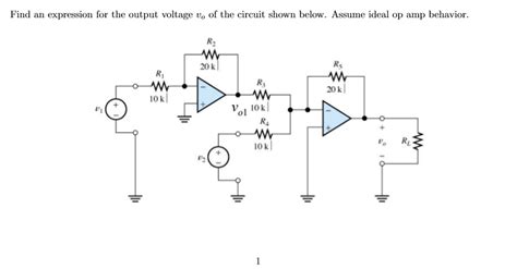 Solved Find An Expression For The Output Voltage Vo Of The Chegg