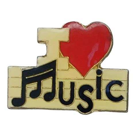 Vintage Enamel Music Pins Music Notes I Love Music Etsy