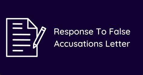 Response To False Accusations Letter 5 Samples