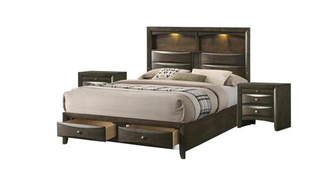 Traditional Oak Wood Queen Storage Bedroom Set 4 Epicenters