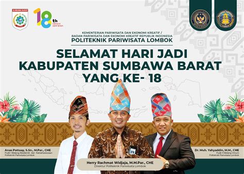 Selamat Hari Jadi Kabupaten Sumbawa Barat Ke 18 Politeknik Pariwisata Lombok