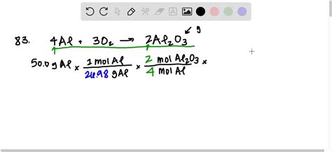 SOLVED: Aluminum reacts with oxygen to produce aluminum oxide. 4 Al(s ...