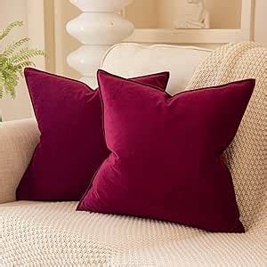 Amazon Juspurbet Burgundy Christmas Decorative Velvet Throw Pillow