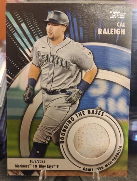 Topps Cal Raleigh Rounding The Bases Game Used Memorabilia Relic