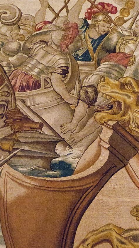 Detail Of Tapestry Depicting The Sea Battle Between Constantine I And