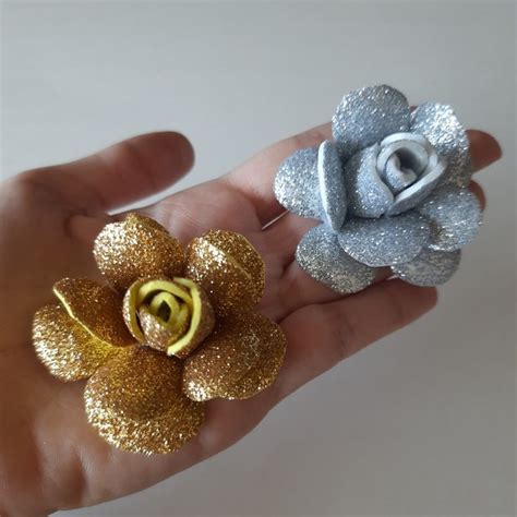 Flores De Foami Escarchado Glitter Foam Flowers How To Make Glitter