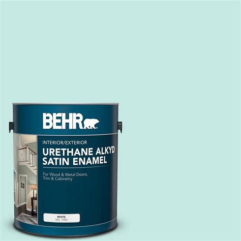 BEHR 1 Gal P440 2 Clear Aqua Urethane Alkyd Satin Enamel Interior