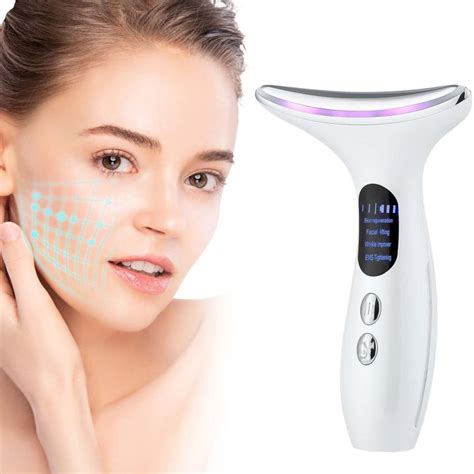 Ems Neck Face Lifting Massager Led Photon Therapy Tighten Firm Skin