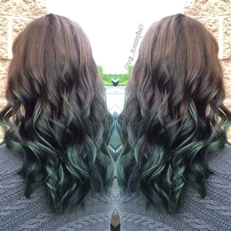 Light Brown Hair With Green Tips