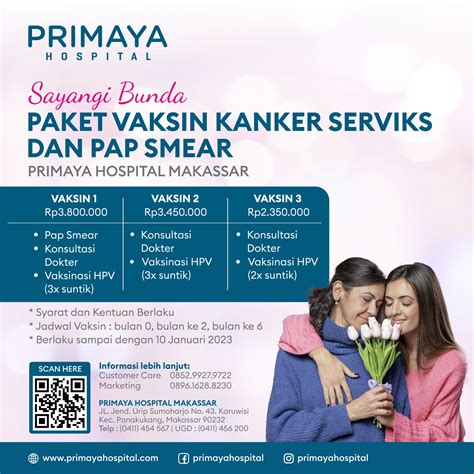 Paket Vaksin Kanker Serviks Dan Pap Smear Primaya Hospital