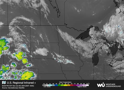 North Central United States Infrared Satellite Satellite Maps