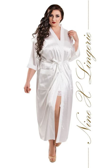 Nine X Womens Satin Long Robe S 7xl Plus Size Dressing Gown Lingerie