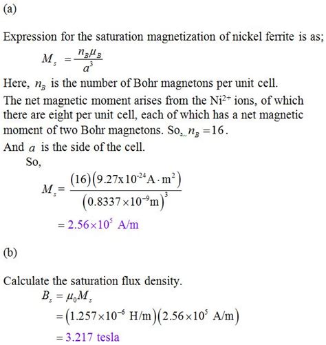 Solved Estimate A The Saturation Magnetization And B The