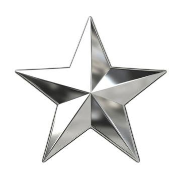 Silver Metallic Star Star Sparkling Glow PNG Transparent Image And