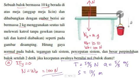 Menghitung Gaya Normal Tegangan Tali Sistem Percepatan Sistem Dan