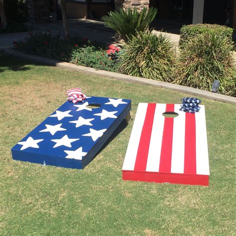 Diy American Flag Corn Hole And Bags Th Of July Games Th Of July