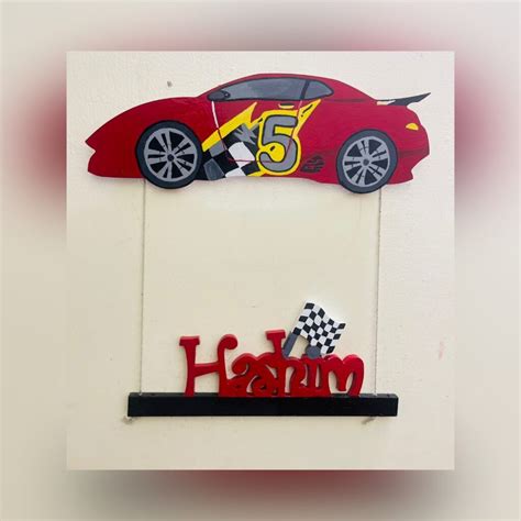 Lightening McQueen theme Name Plate – ShopRink – Custom Furniture