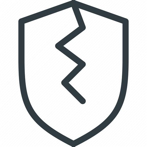 Broken Crushed Shield Icon Download On Iconfinder