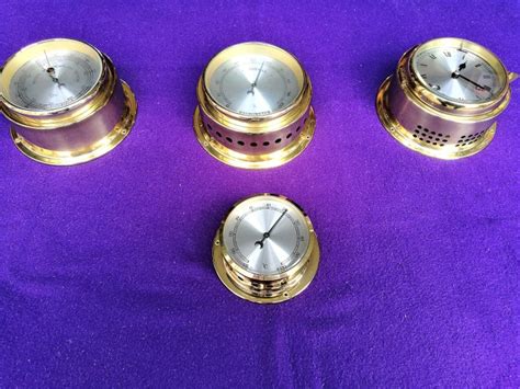 Clock / Barometer / Hygrometer / Thermometer (4) - Brass - - Catawiki