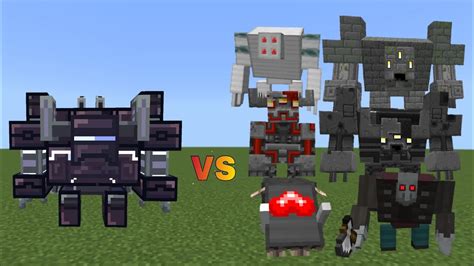 Mech Monstrosity Vs Crimson Steves More Mobs And Bosses Minecraft Java Mob Battle Youtube