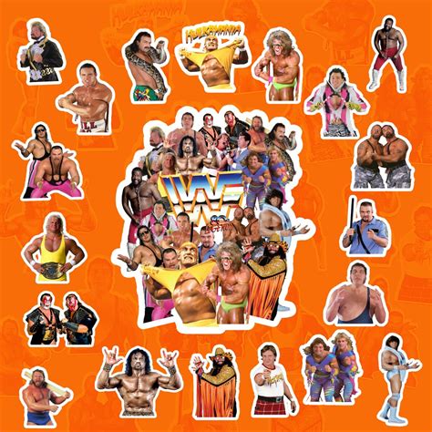 WWF 80s Wrestling Legends Sticker Pack - Etsy