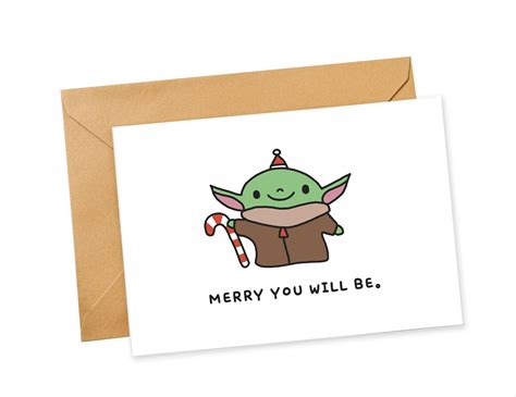 Star Wars Christmas Card Yoda Christmas Card Printable Christmas Card ...