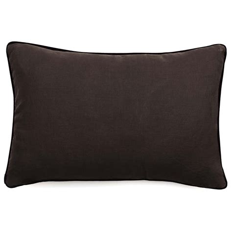 Housse De Coussin Prelude X Cm Finition Biais Noir Face Lin Lav Et