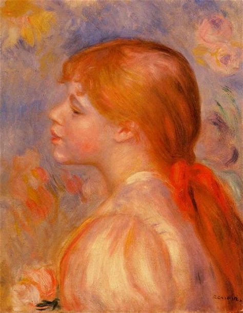 Girl with a Red Hair Ribbon, 1891 - Pierre-Auguste Renoir - WikiArt.org