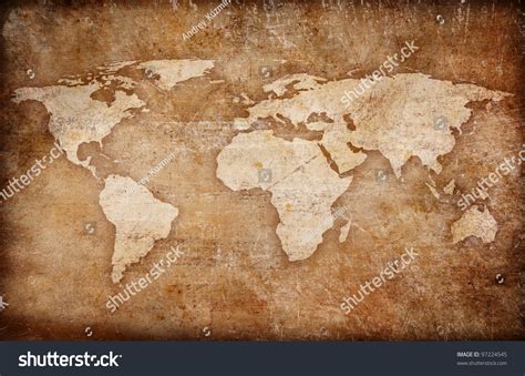 PowerPoint Template: parchment map grunge world background (uojjlmlm)