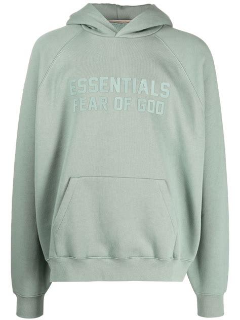 Fear Of God Essentials Essentials Logo Print Hoodie Farfetch