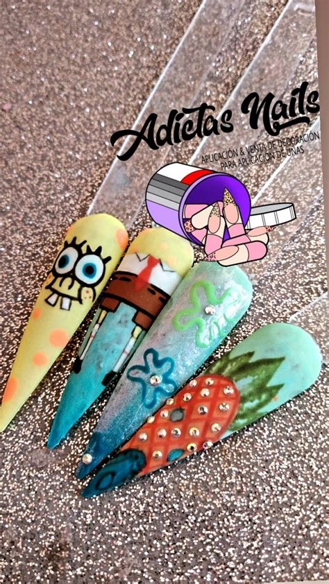 Uñas de Bob esponja in 2022 Nails Personalized items Person