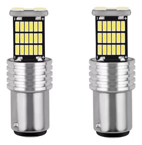 Par De Lampadas 45 Led 2 Polos 1157 Branca 12v C Canbus Parcelamento