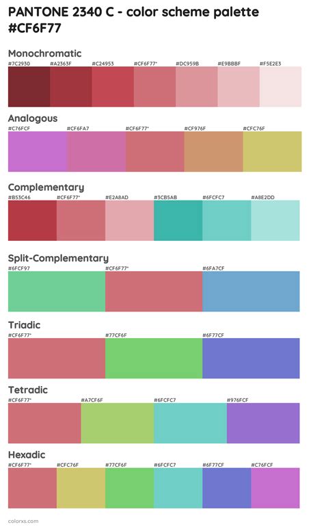 PANTONE 2340 C color palettes - colorxs.com