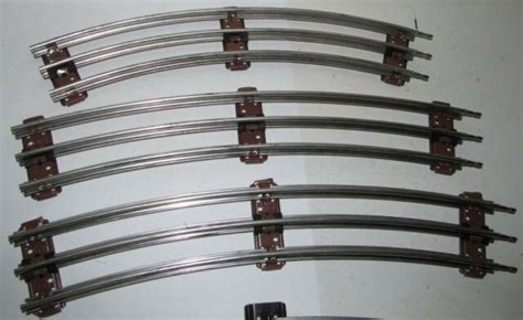 Lionel O 027 Gauge Curved Metal Train Track 6 Pieces With Joiner