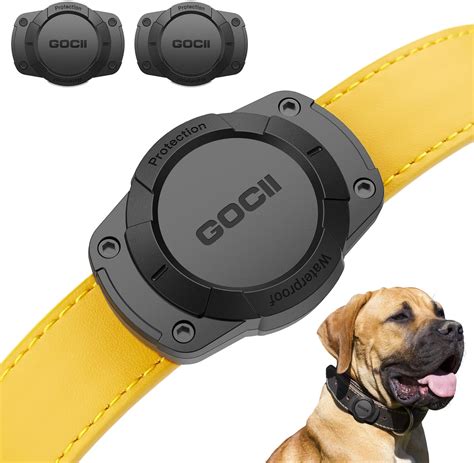 GOCII Airtag Soporte collar de perro paquete de 2 soporte súper