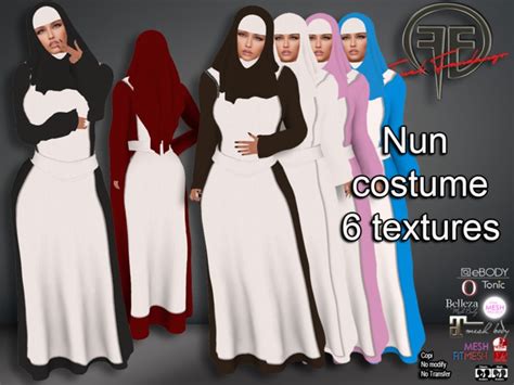 Second Life Marketplace Fuel Nun Costume 6 Pack